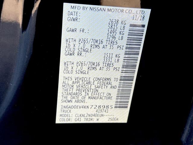 2019 Nissan Frontier SV