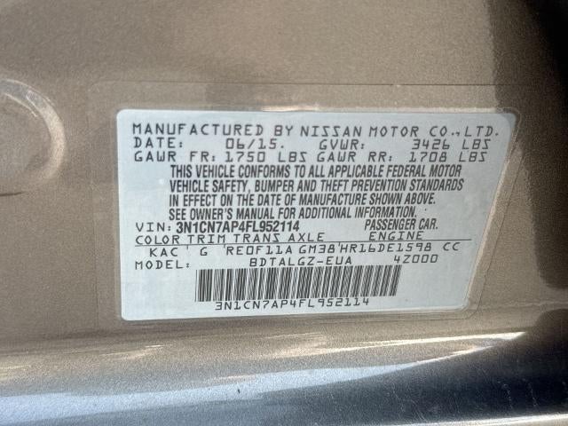 2015 Nissan Versa 1.6 SL